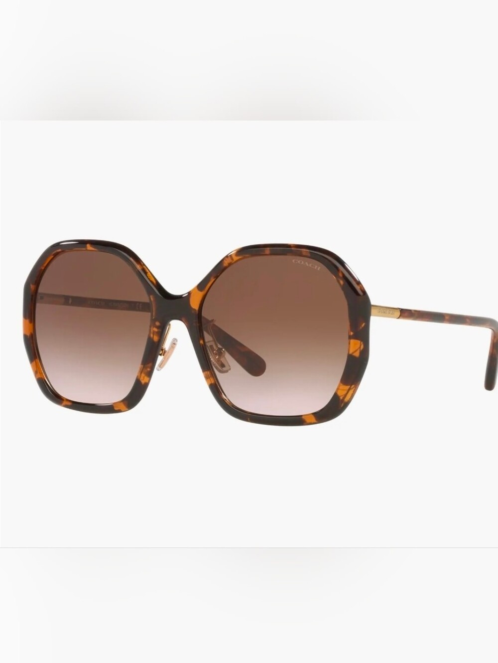Coach Womens Gradient Round Sunglasses New Dark Tortoise C9204 HC8343